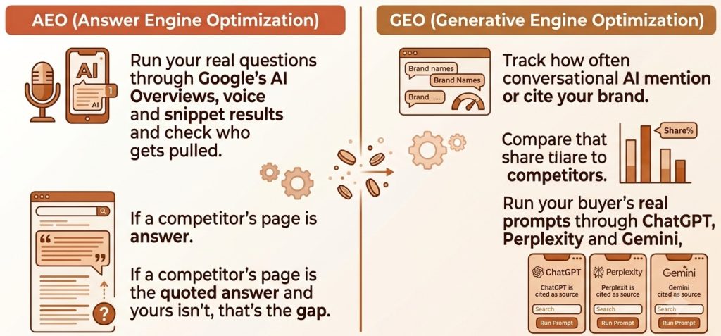 how to measure aeo vs geo performance