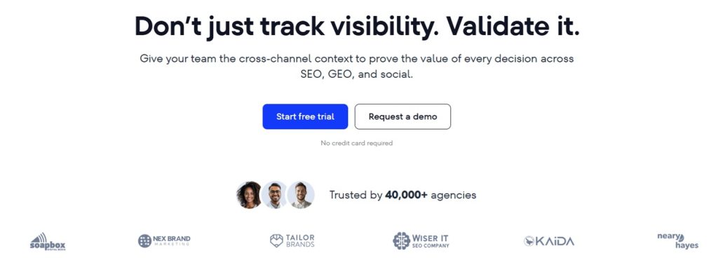 screenshot of the se ranking landing page